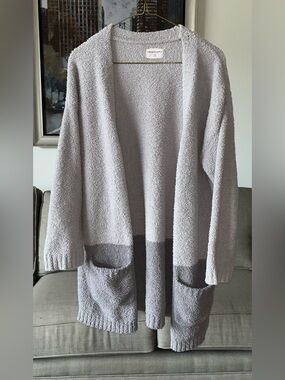 Thread & Supply Cozy Cloud Wrap Gray Colorblock Cardigan OSFM